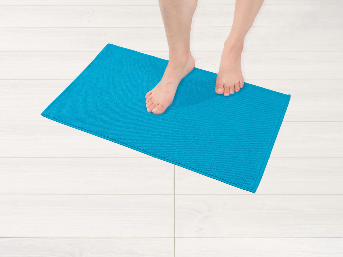 Hammetex Non-Slip Bath Mat, 43 x 64 cm, 100% Cotton, 1200 GSM, Washable, Absorbent, Quick Dry, OEKO-TEX Certified, Turquoise - image 1