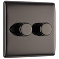 BG Electrical 2-Way Double Dimmer Switch | Black Nickel Metal, 200W