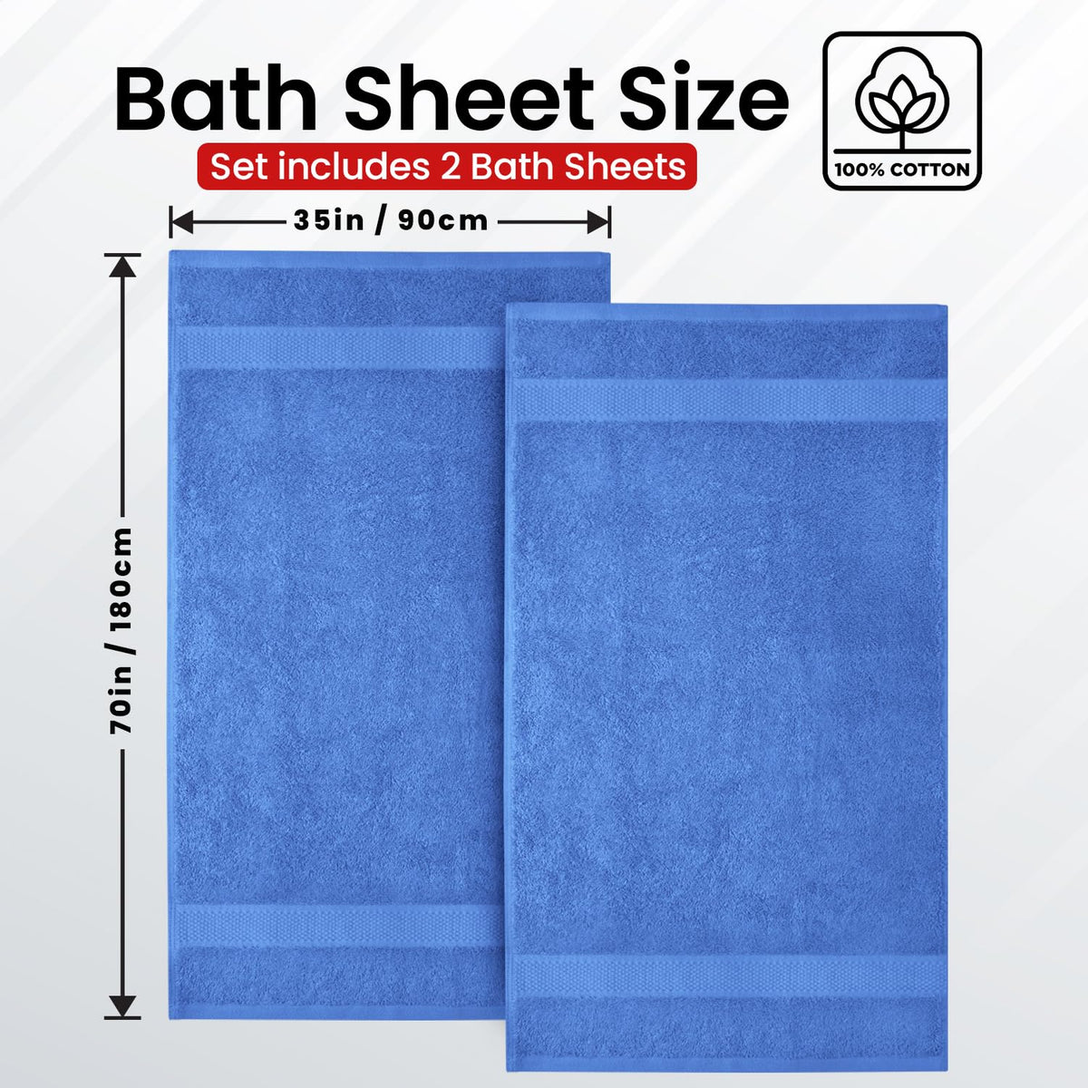 Infinitee Xclusives Bath Sheets Extra Large - 2 Pack, 600 GSM - 90 x 180 cm - image 3