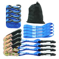 BULLITT Ratchet Tie Down Straps - 4 Pack, 750KG Strength with S Hooks