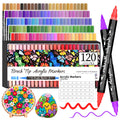 Funnasting 120 Colors Dual Tip Acrylic Paint Pens | Fine & Brush Markers