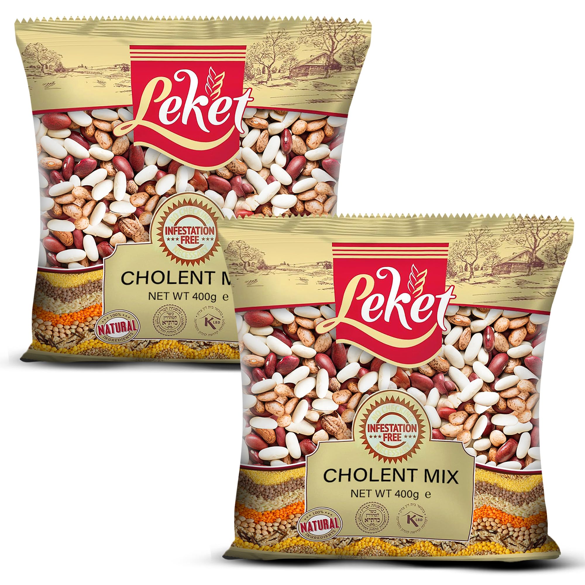 Leket Cholent Beans Mix – Premium 400g Legume Blend (Pack of 2)