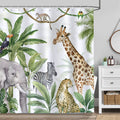 Bonhause Tropical Rainforest Animals Shower Curtain | Waterproof Polyester