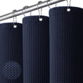NDDYCU Navy Blue Waffle Shower Curtain | Weighted Waterproof Polyester