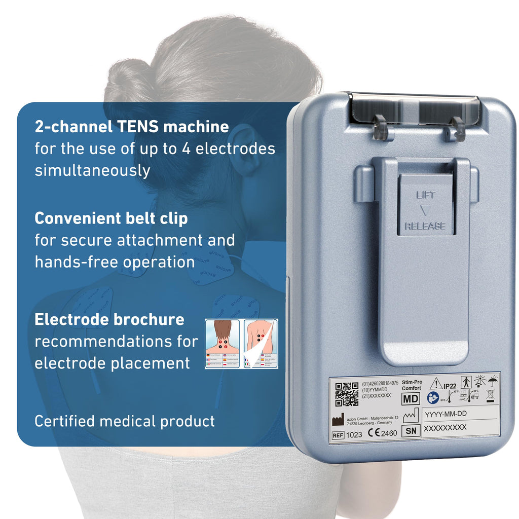 axion STIM-PRO Comfort TENS Machine - Dual Channel Muscle Stimulator