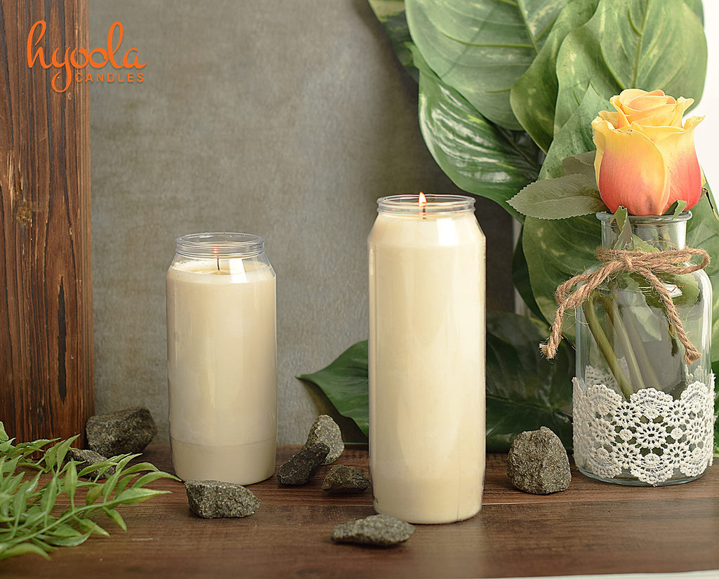 Hyoola 7-Day Memorial Candles | 20-Pack White Vegetable Oil Grave Candles