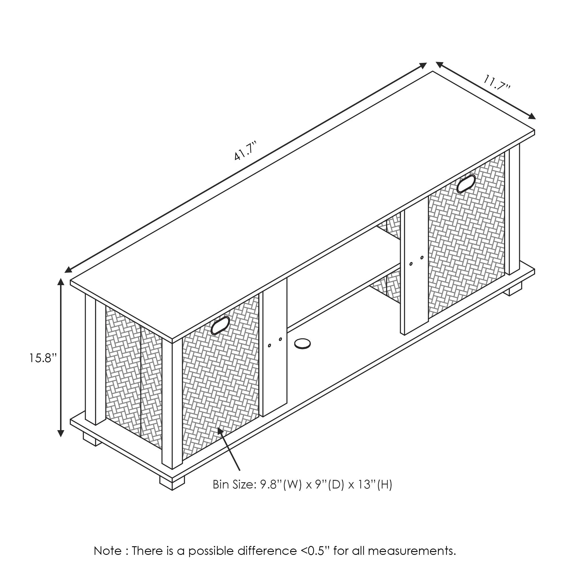 Furinno TV Stand Entertainment Center with Storage Drawers - French Oak