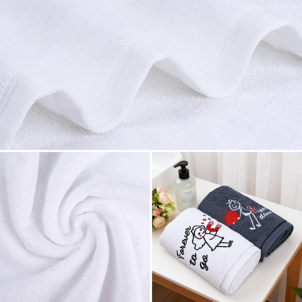 EcoUtens 2nd Anniversary Cotton Gift, 2 Pack Premium 100% Cotton Towel Set with 2 Years Anniversary Card - image 4
