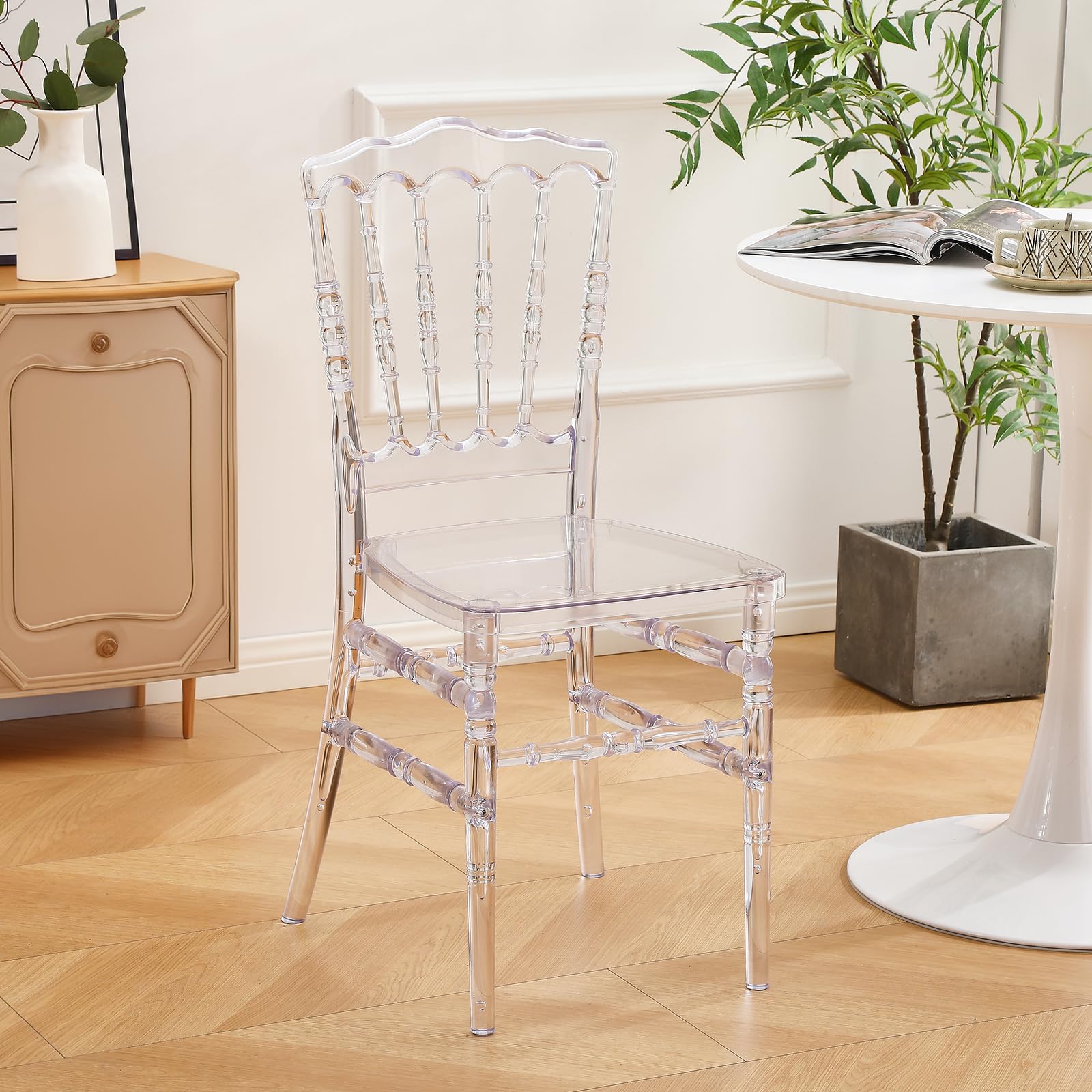 Clear Napoleon Chair - Stackable Acrylic Dining Chair
