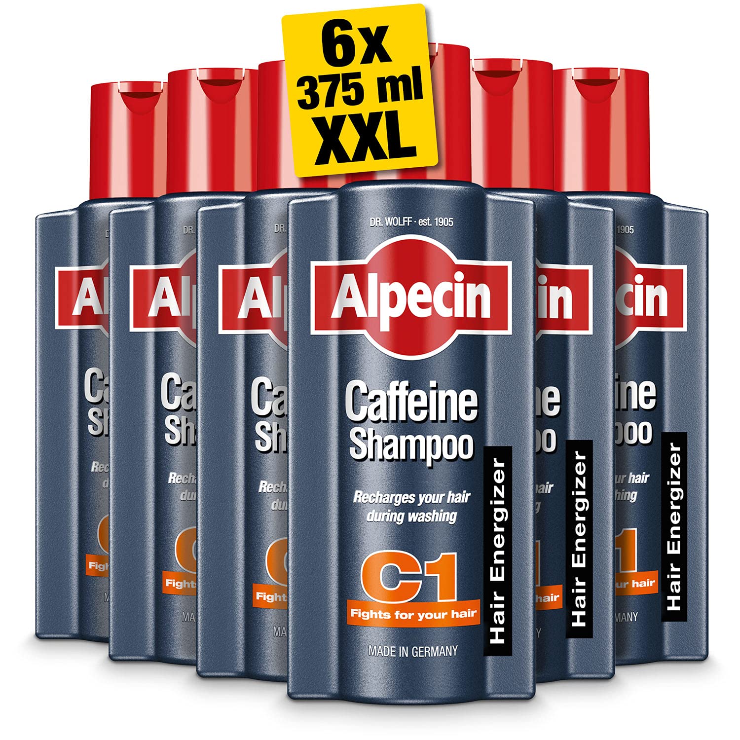 Alpecin Caffeine Shampoo C1 – Hair Growth for Men – 6 x 375ml Bulk