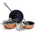 Nuovva 5-Piece Non-Stick Copper Cookware Set | Oven & Induction Safe