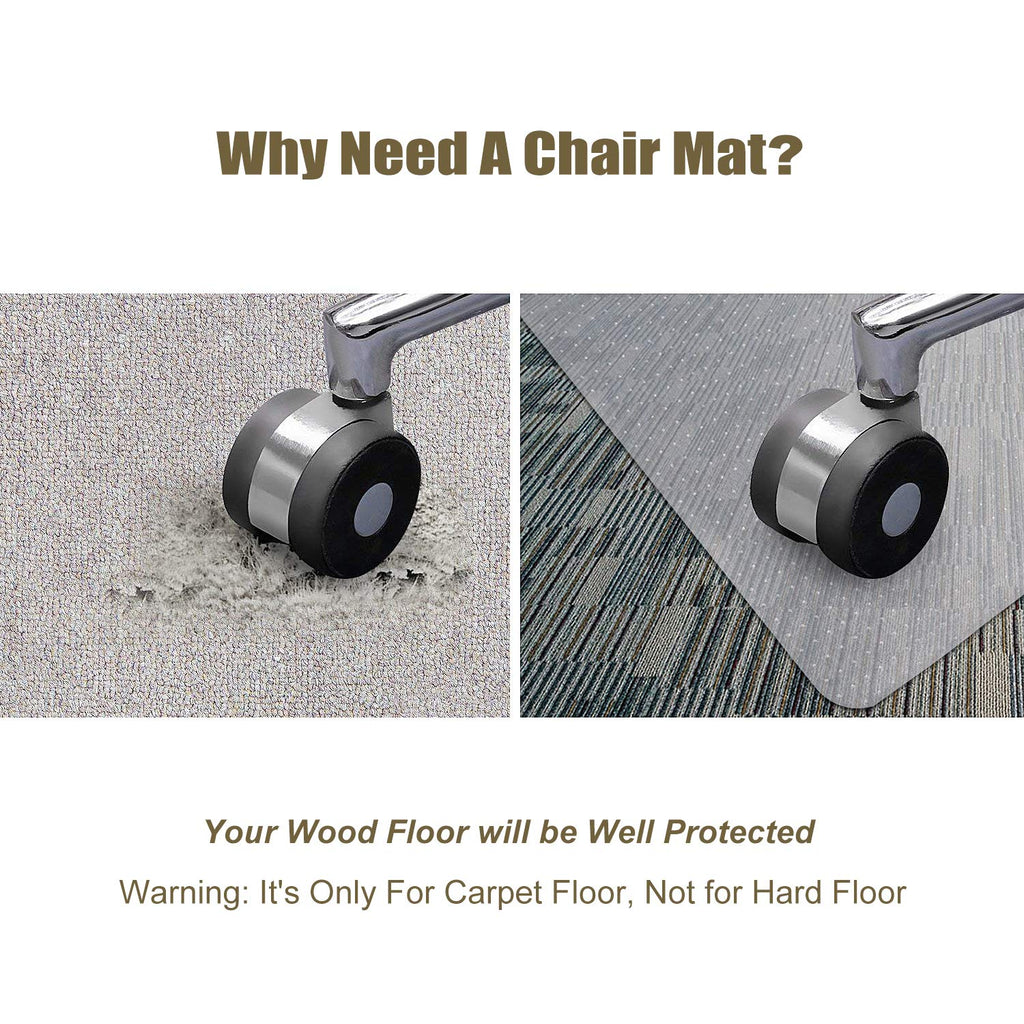 Kuyal Carpet Chair Mat | 90x120cm Clear Studded PVC Floor Protector