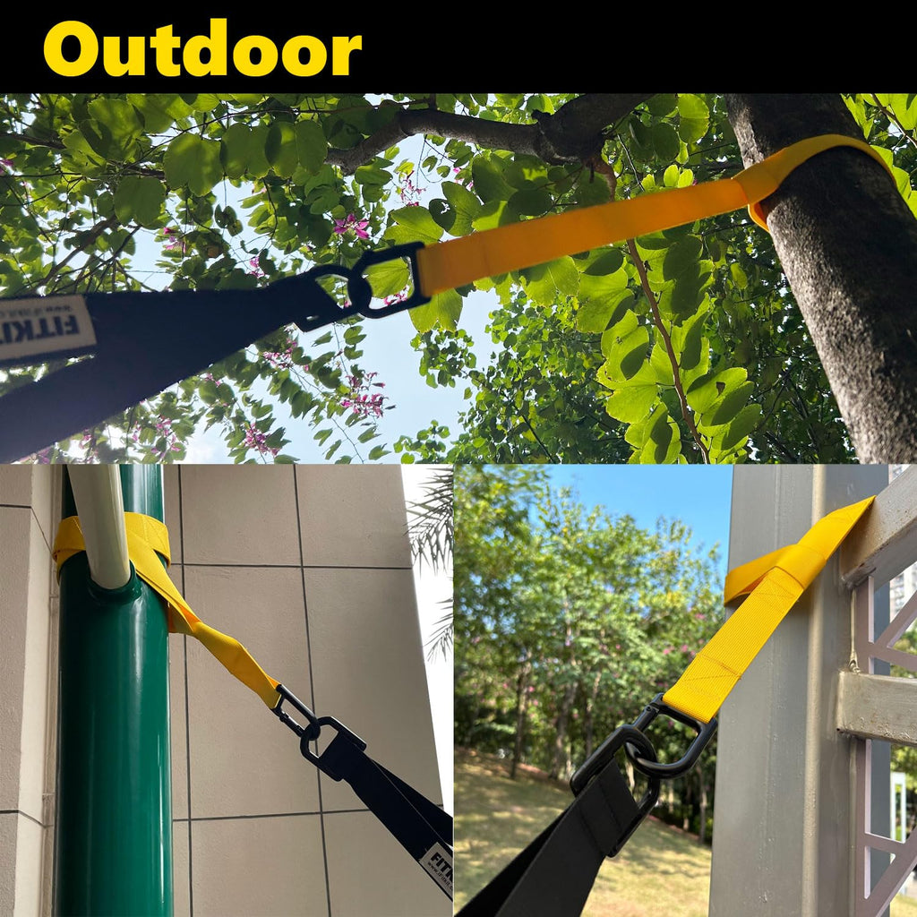 FITKIT Bodyweight Training Kit | Home Resistance Straps - Yellow