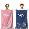 Zinello Design Mr & Mrs Microfibre Beach Towels - Set of 2 Quick Dry