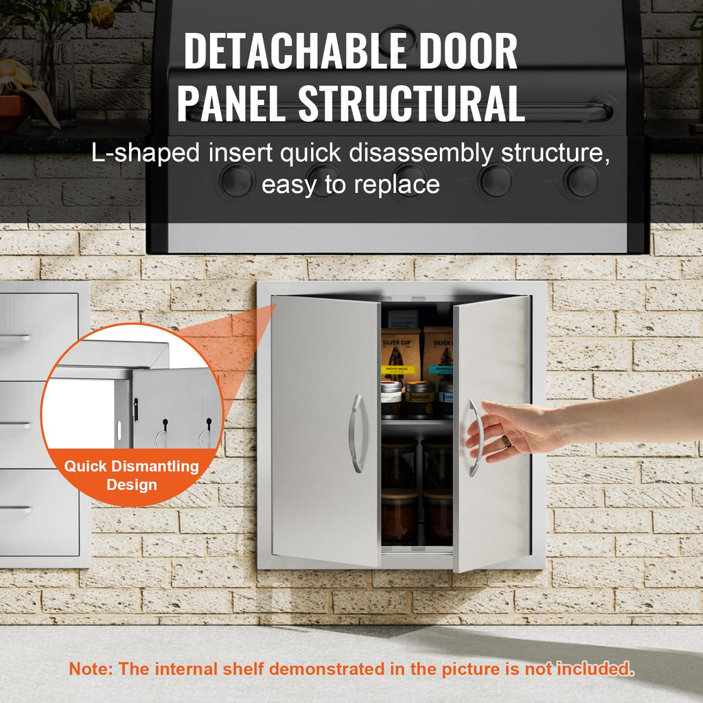 VEVOR 24x24" BBQ Access Door | Stainless Steel Double Outdoor Kitchen Door