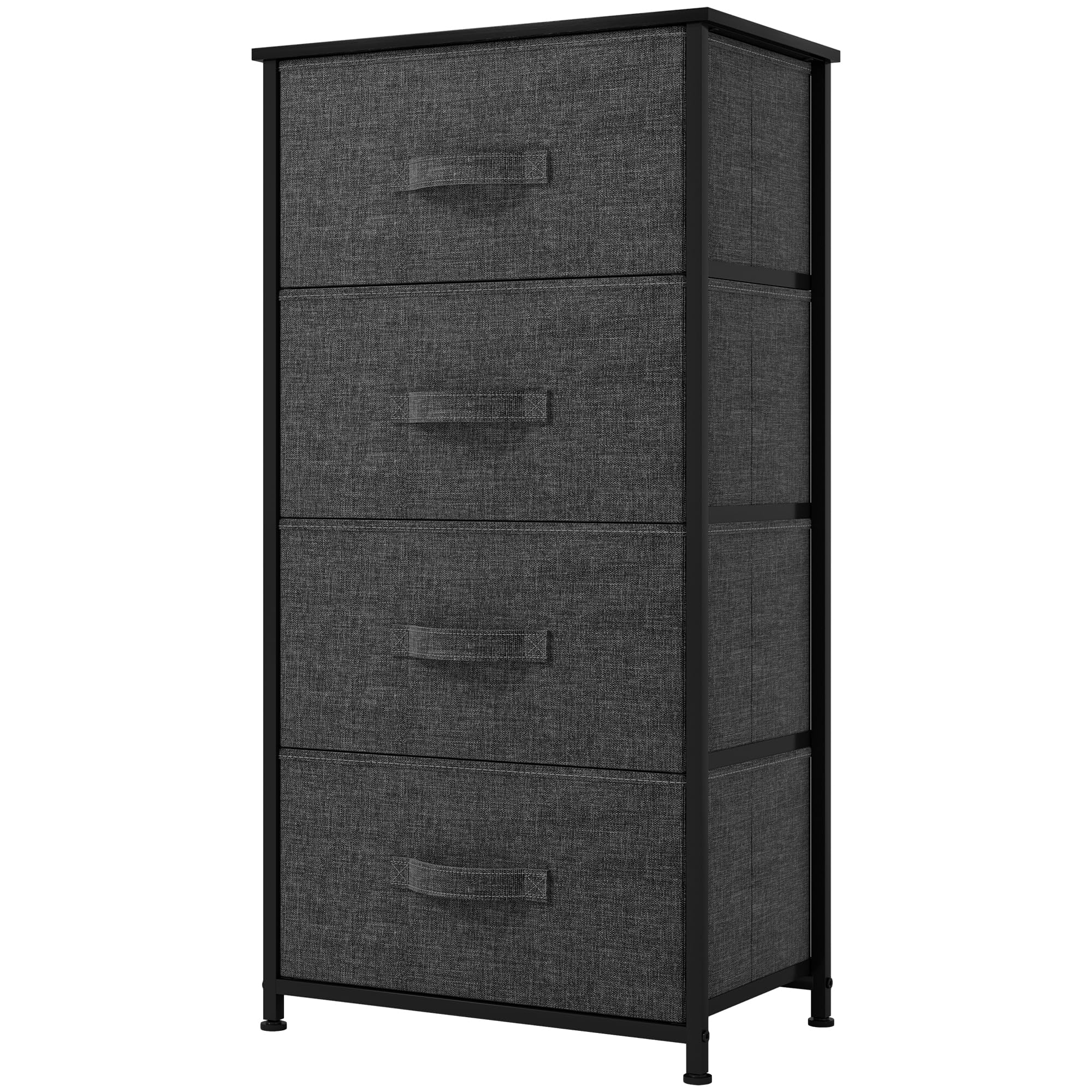 YITAHOME 4-Drawer Fabric Dresser | Metal Frame Storage Chest – Grey