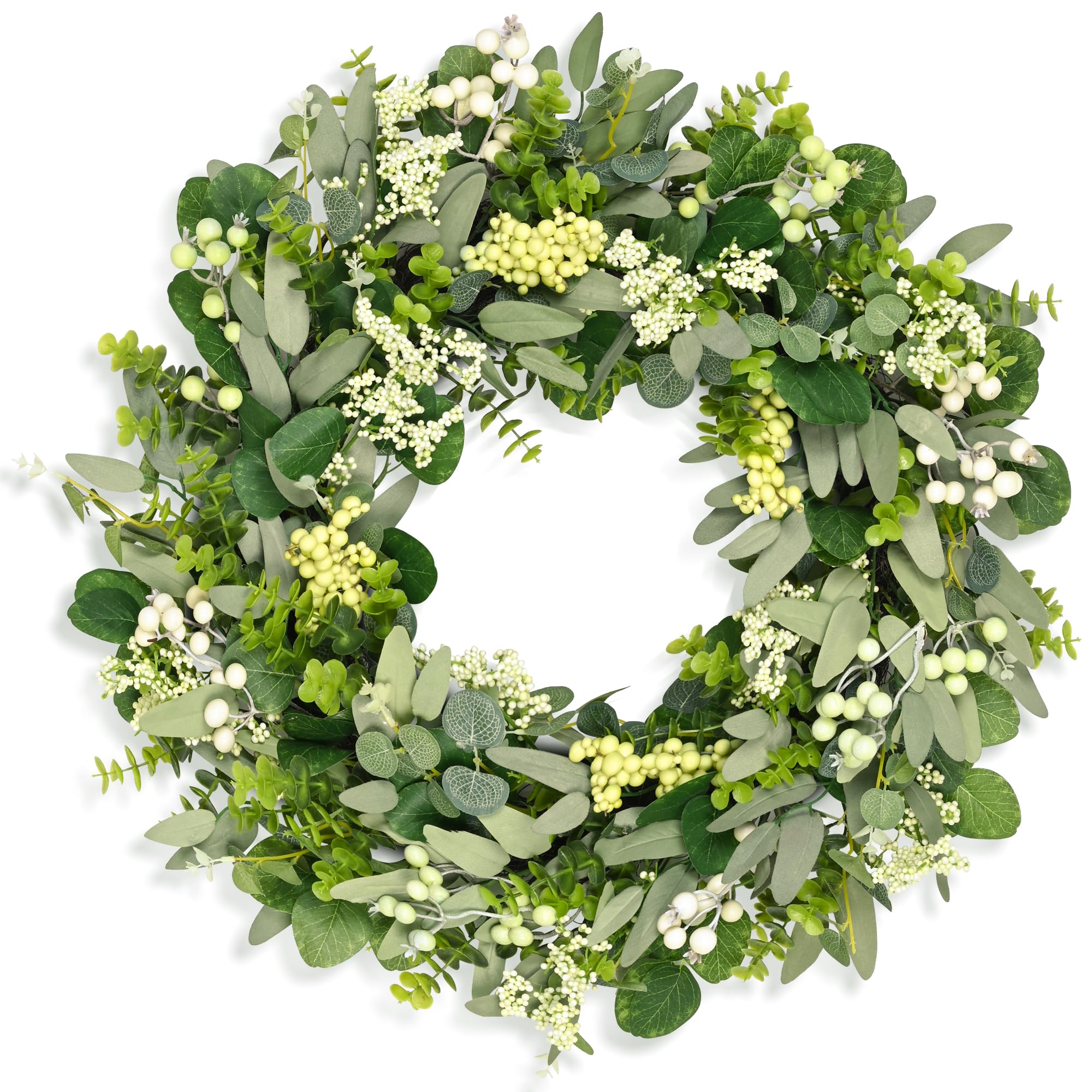COLORSPEC 24-Inch Eucalyptus Boxwood Wreath for Front Door
