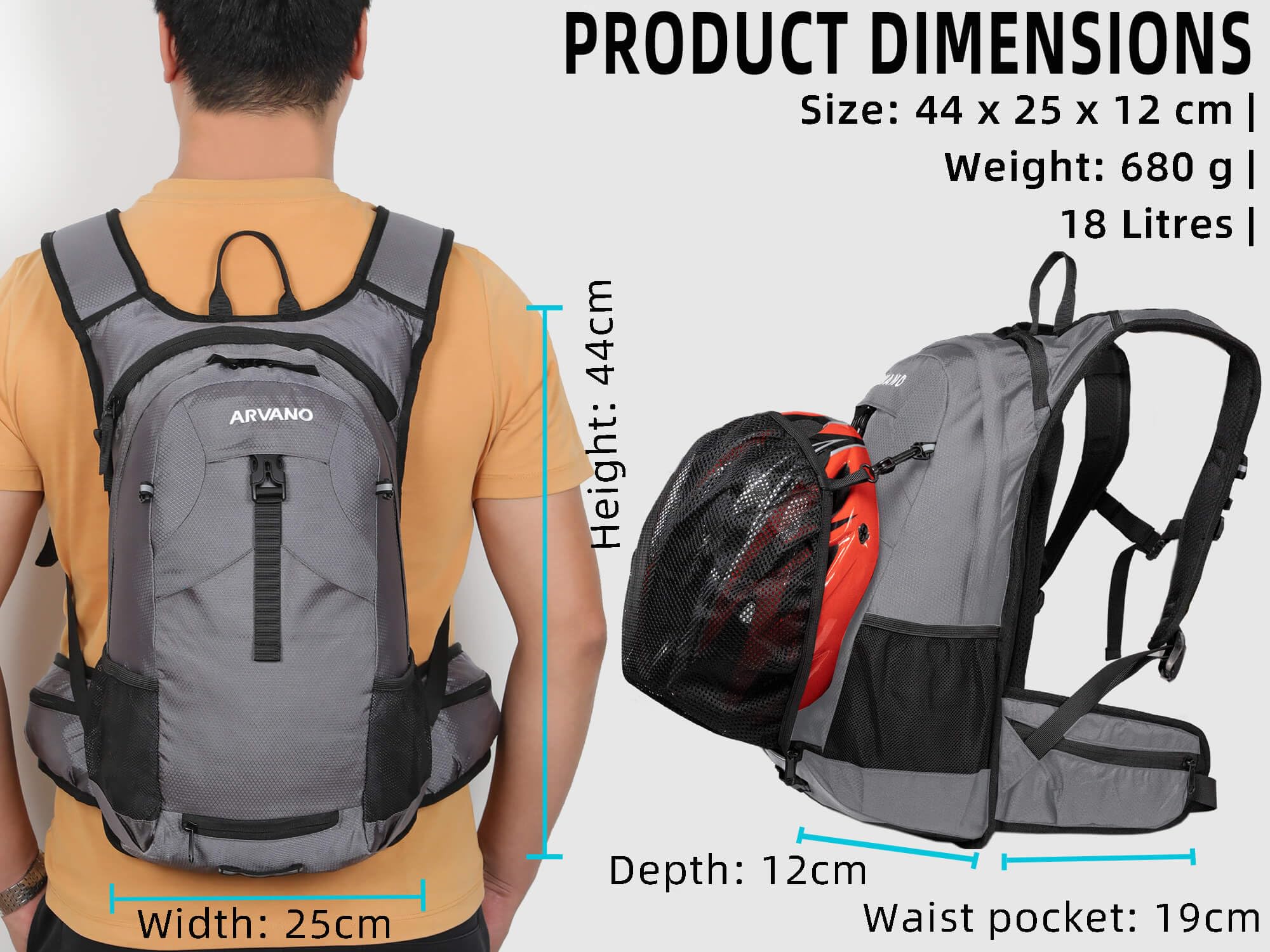 Arvano 18L Hydration Backpack with 2L Insulated Bladder for Hiking & Cycling