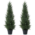 CROSOFMI 95cm Artificial Cedar Tree - Large Faux Outdoor Plants (2 Pack)