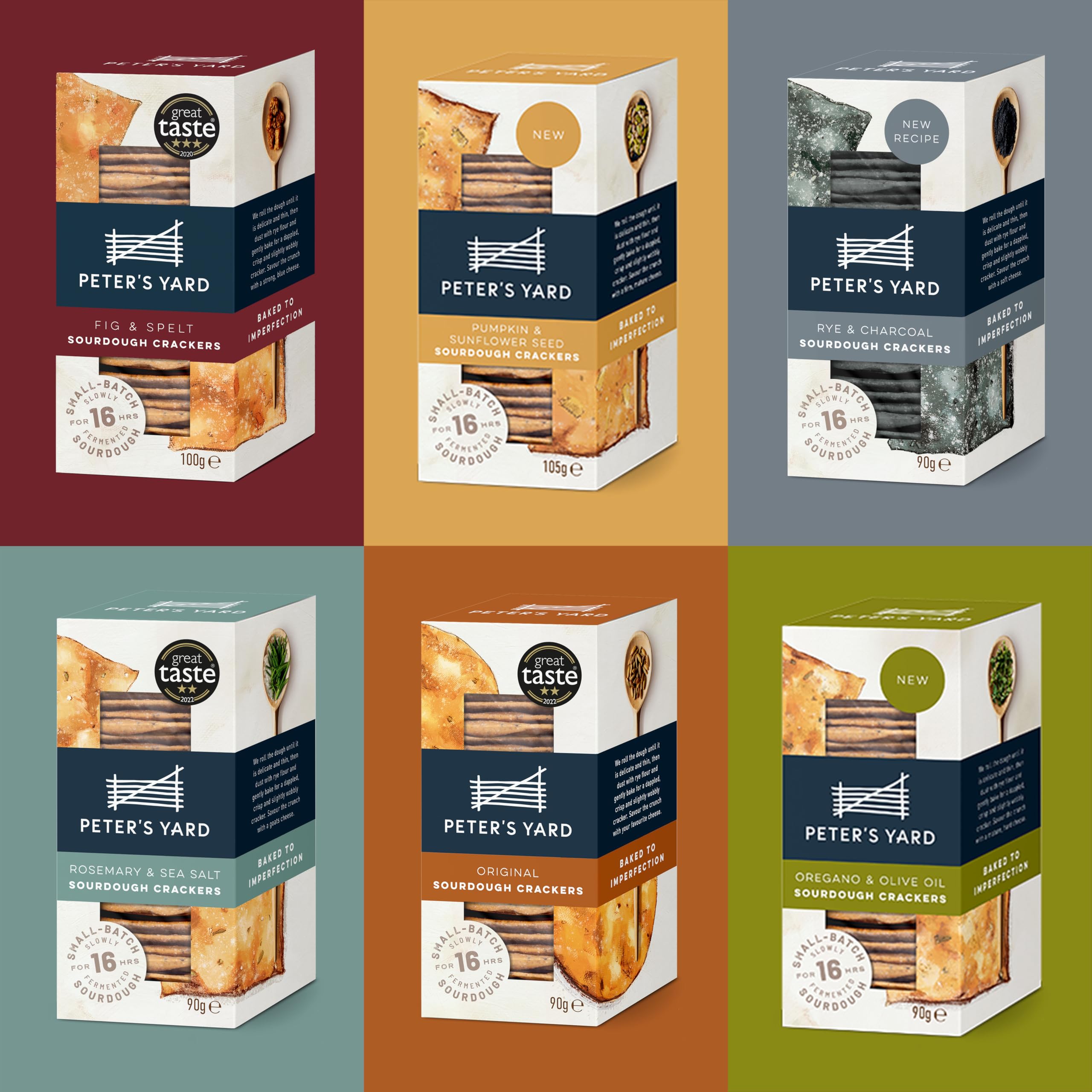 Peter's Yard Sourdough Crackers Selection – High Fibre (Pack of 6)