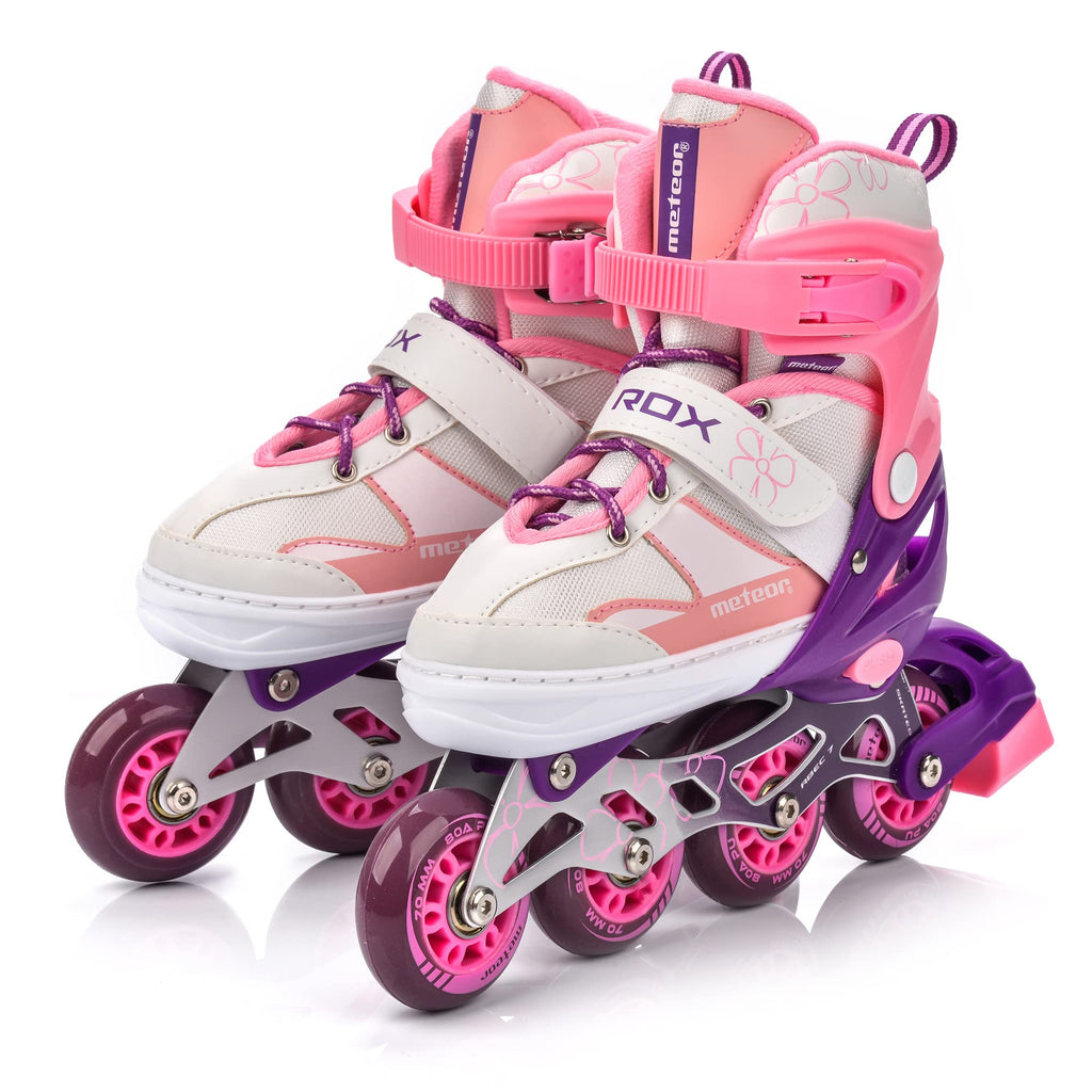 Meteor Kids Inline Skates – Adjustable Roller Blades with ABEC 7, Pink