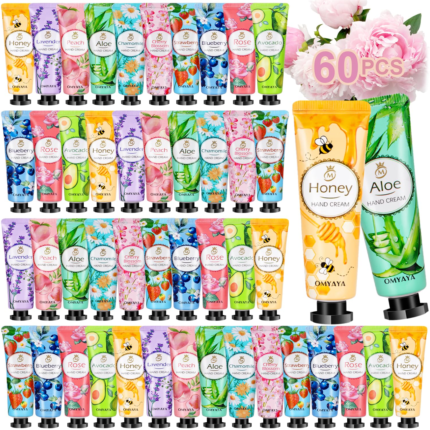 Jolof Store 60 Pack Hand Cream Gift Set | Mini Travel Size Moisturizer