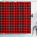 ABAKUHAUS Plaid Shower Curtain – Buffalo Check Fabric Bathroom Decor Set