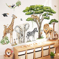 decalmile Large Safari Animals Tree Wall Decals | XXL Nursery Wall Decor