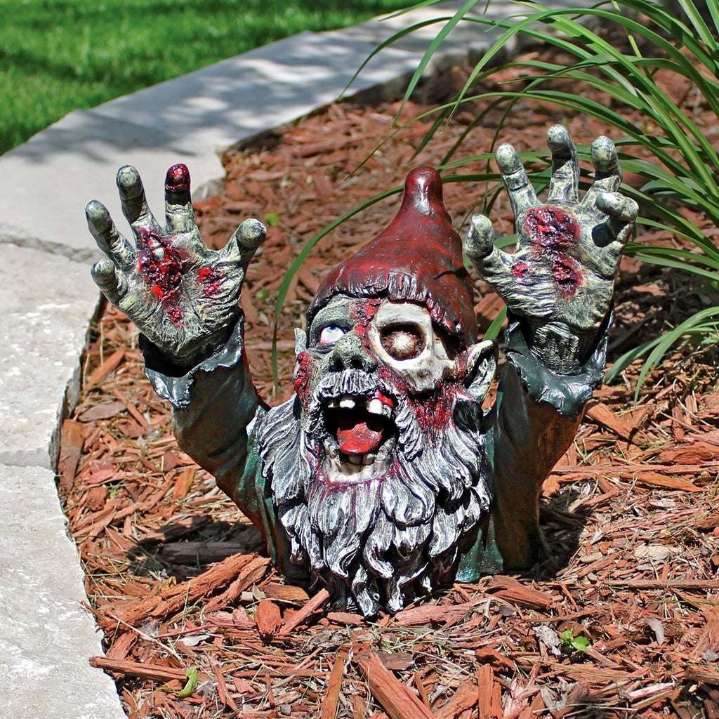 Design Toscano Zombie Gnombie Garden Gnome – Gothic Polyresin Statue