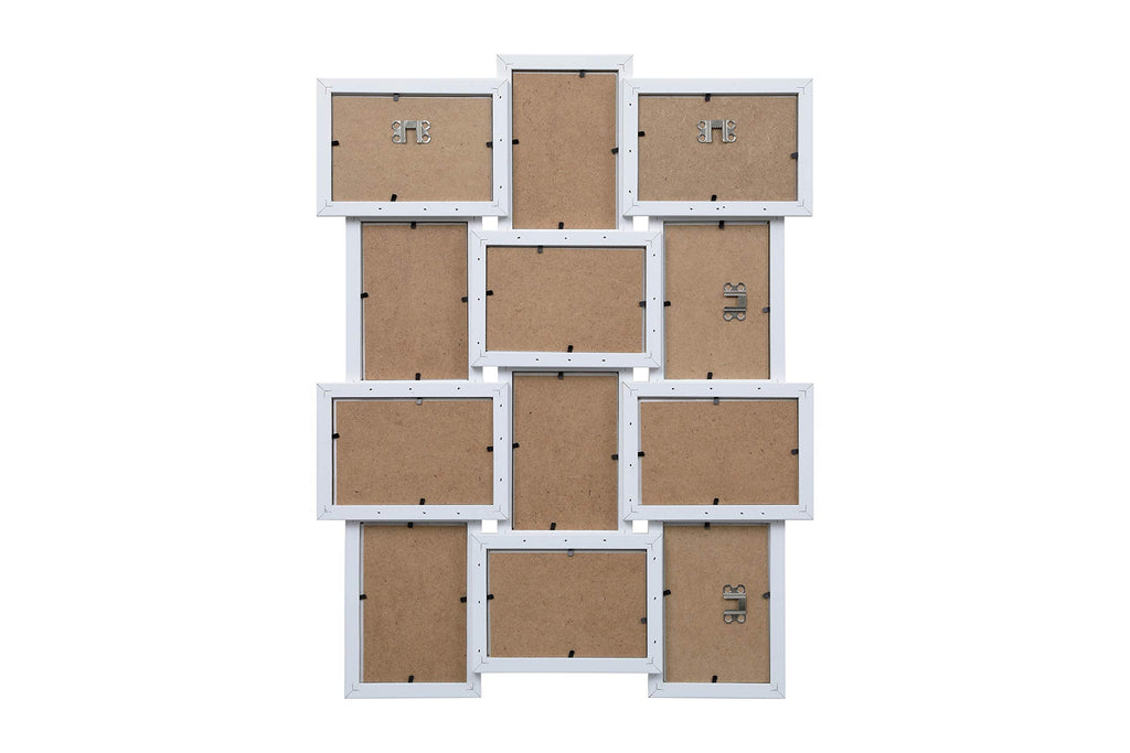 Arpan Wooden Multi Aperture Collage Photo Frame - 12 Photos 6x4 White