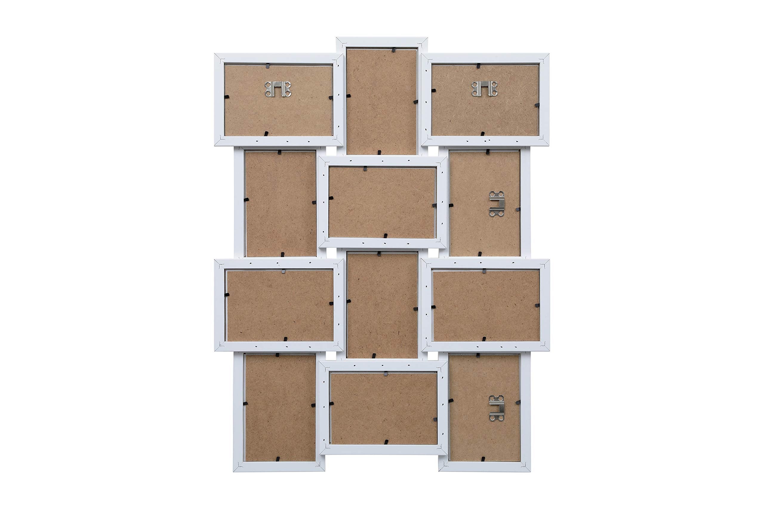 Arpan Wooden Multi Aperture Collage Photo Frame - 12 Photos 6x4 White
