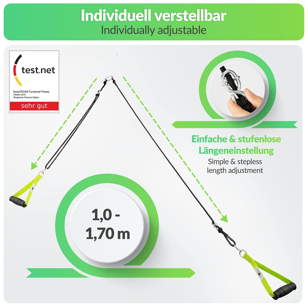 BodyCROSS Sling Trainer – Handmade Suspension System with Door Anchor