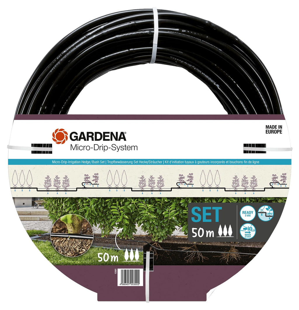 Gardena Micro-Drip-System Drip Irrigation Set for Hedges – 50m Starter Kit