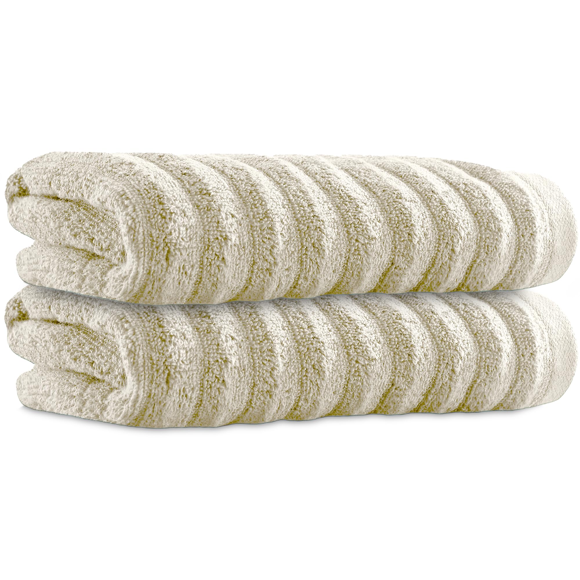 Towelogy Bamboo Hand Towels 2-Pack | Soft Absorbent 50x80cm Ivory Towels
