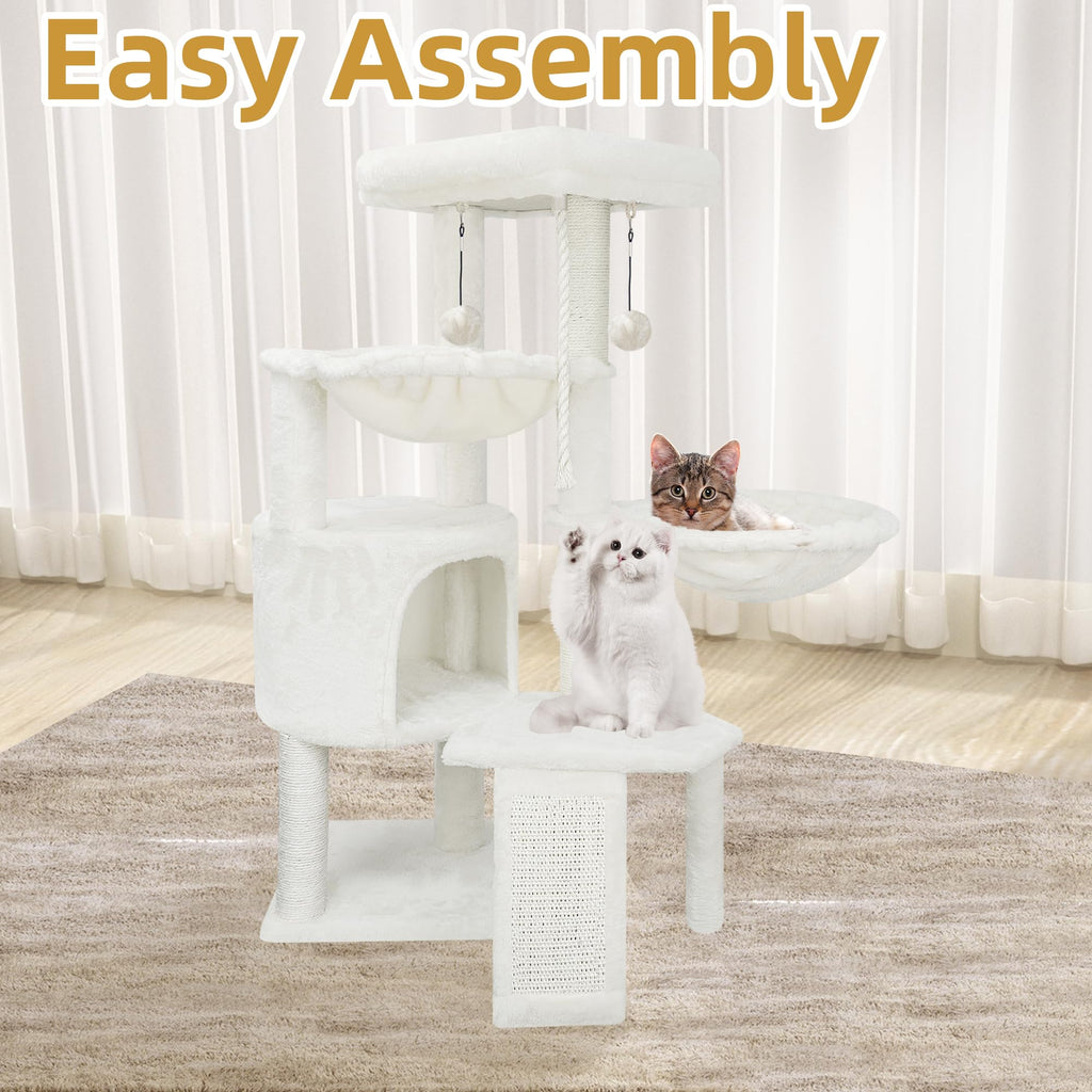 TWDEPART 95cm Cat Tree – Multi-Level Activity Centre with Condo & Hammocks