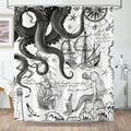 Hopomoon Gray Nautical Octopus Shower Curtain | Waterproof Kraken Decor