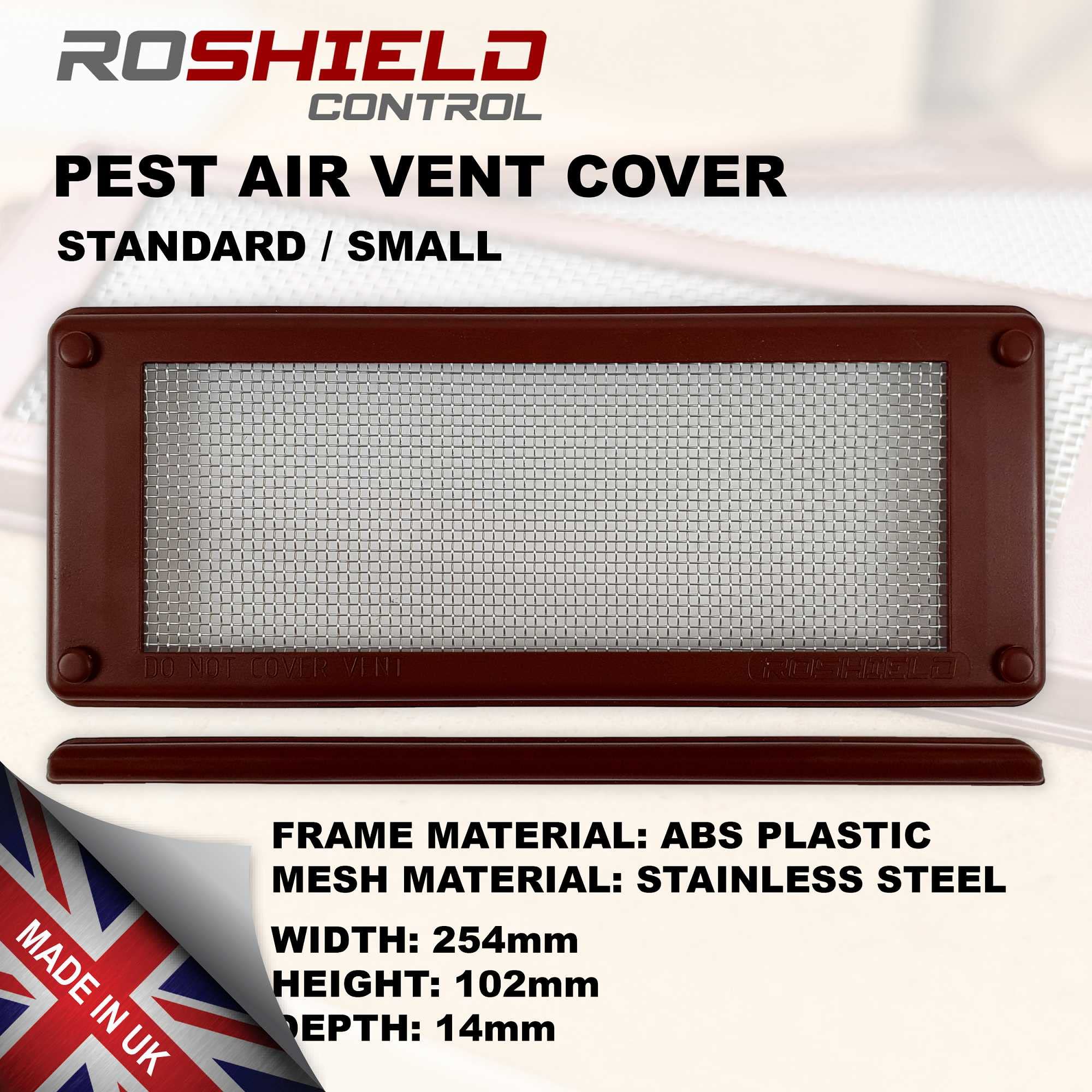 Roshield Mouse & Insect Air Brick Mesh Vent Cover - Dark Grey (10 Pack)