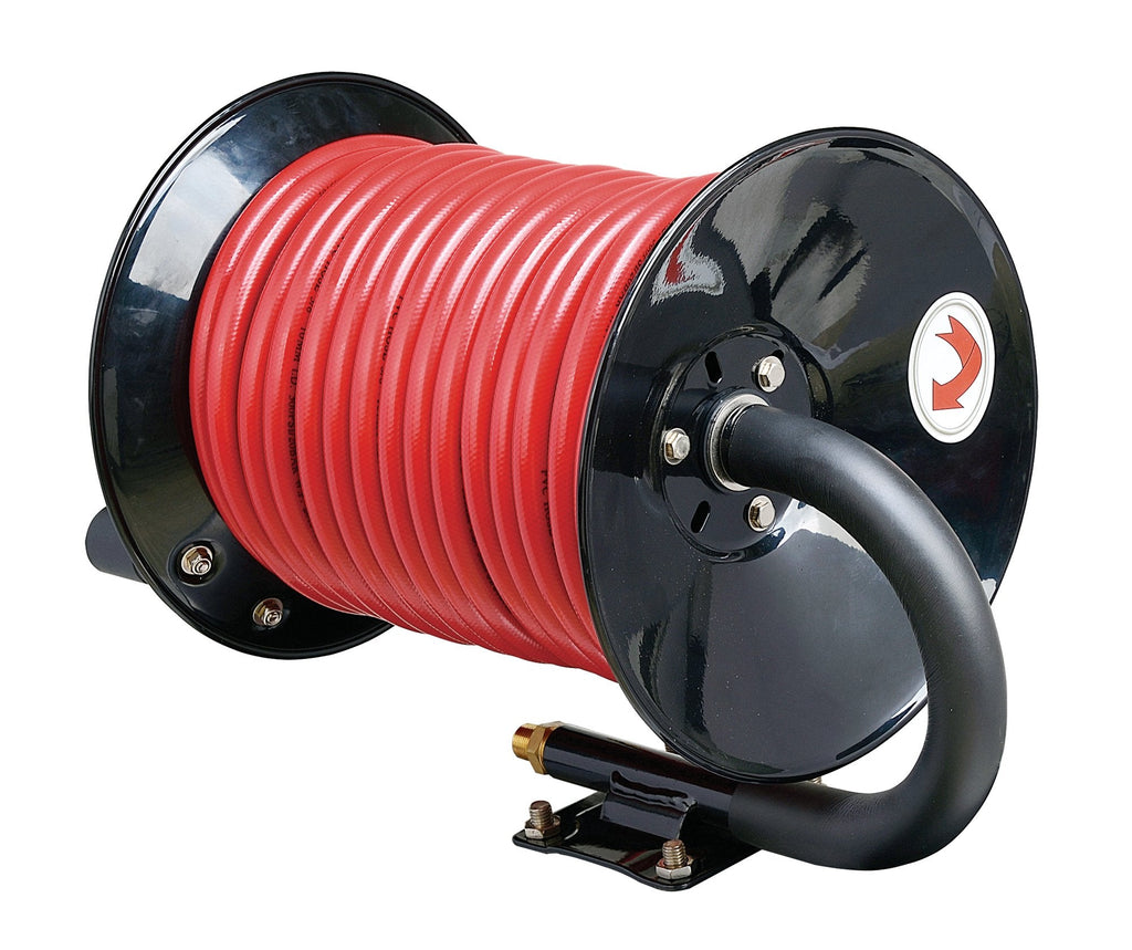 ReelWorks Hand Crank Air Hose Reel | 3/8" x 100' Heavy Duty Steel