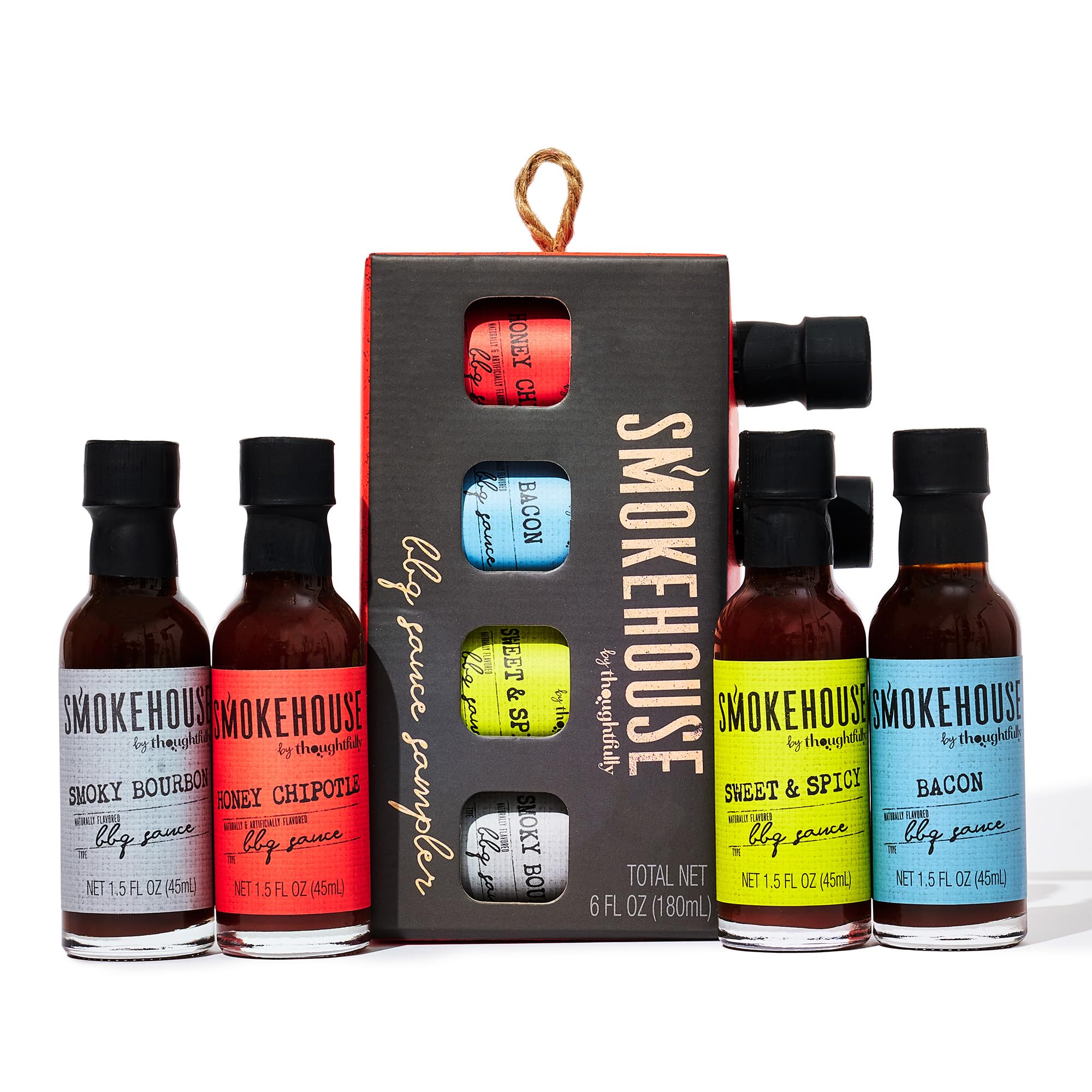 Smokehouse by Thoughtfully BBQ Sauce Sampler Set - 4 Gourmet Flavors
