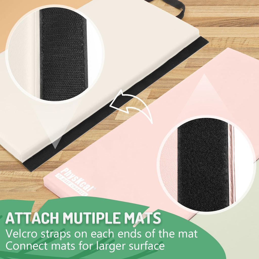 PhysKcal 5-Panel Folding Gymnastics Tumbling Mat | 6.4ft Thick Exercise Mat