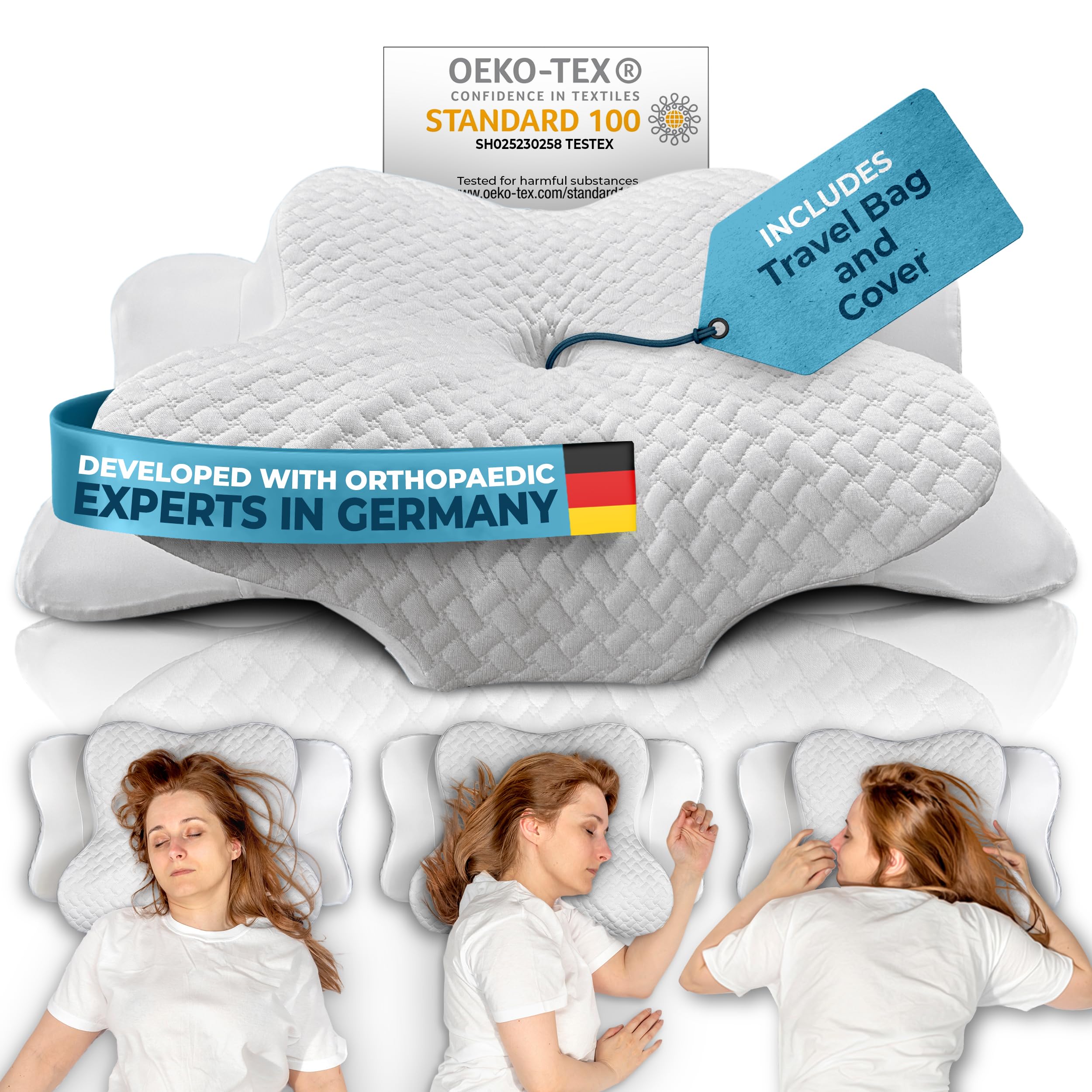 Glückstoff Orthopedic Neck Pillow | Memory Foam Cervical Support
