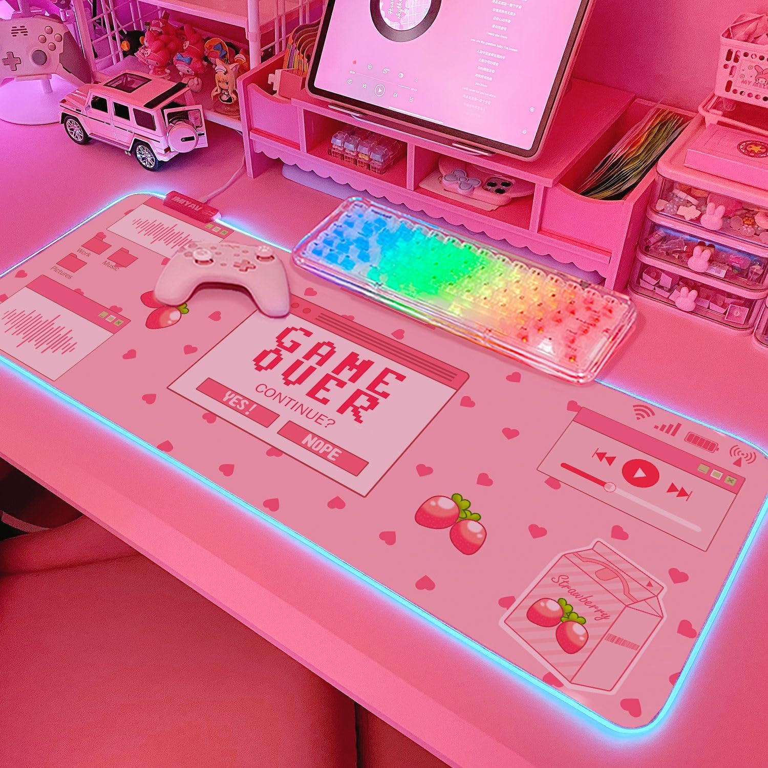 RGB Gaming Mouse Pad – XL Large LED Extended Desk Mat, 80x30cm