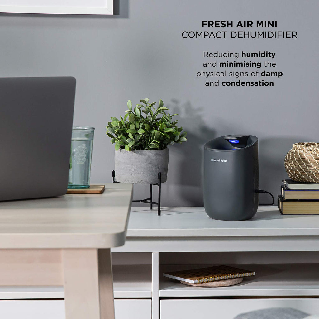 Russell Hobbs RHDH1061G Compact Dehumidifier - 300ml/Day, Grey