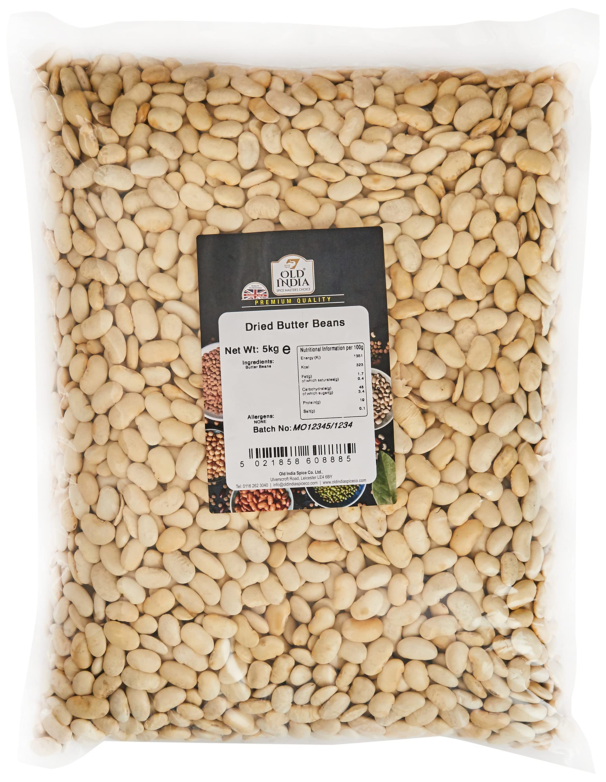 Old India Dried Butter Beans – 5kg Bulk Pantry Vegan Protein Pulses