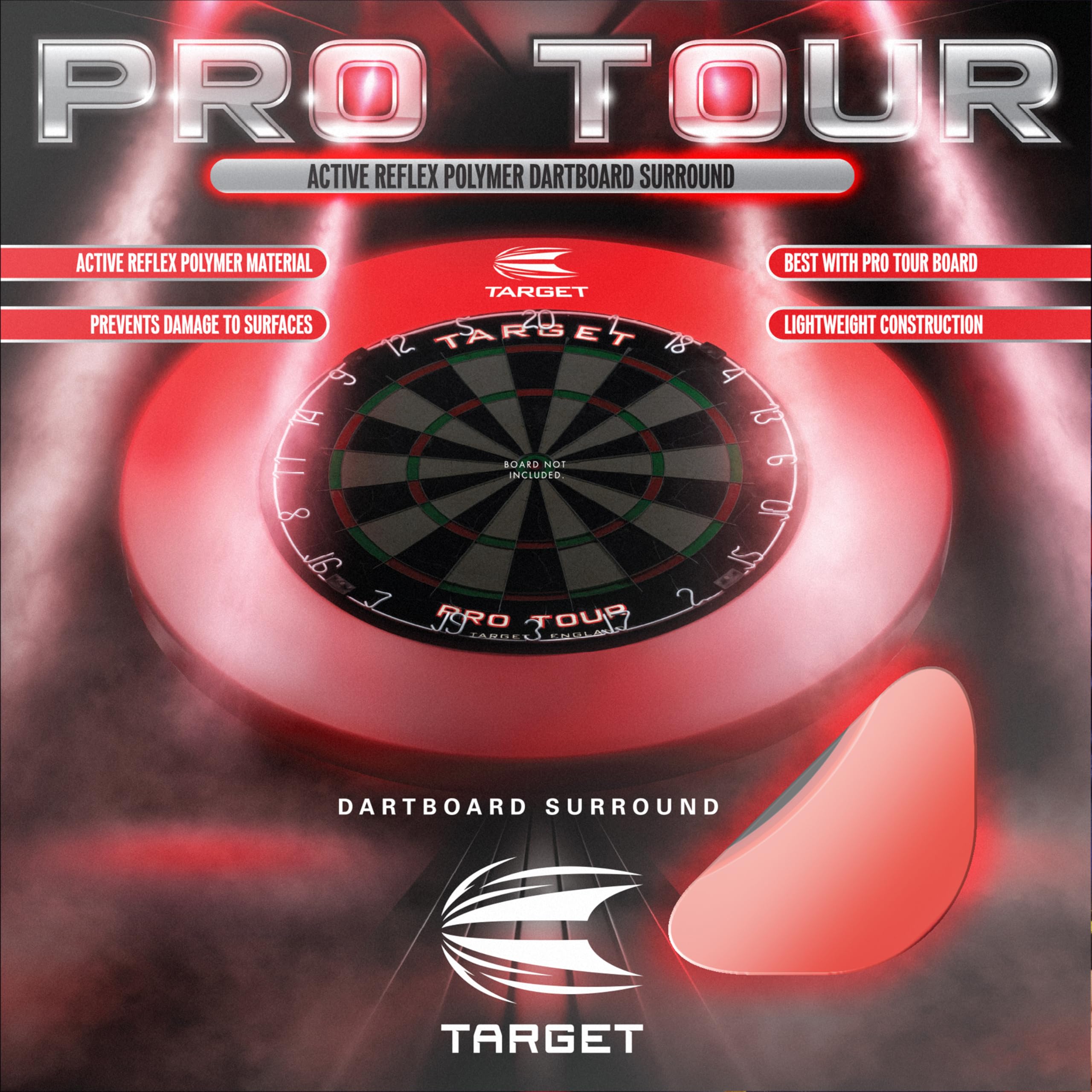Target Darts Pro Tour Dartboard Surround - Red Wall Protection