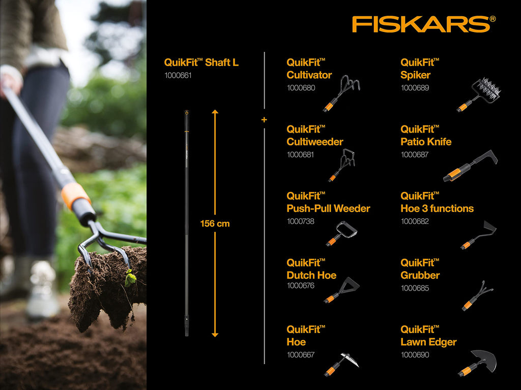 Fiskars QuikFit Lawn Spiker Tool Head – 17cm Steel Garden Aerator
