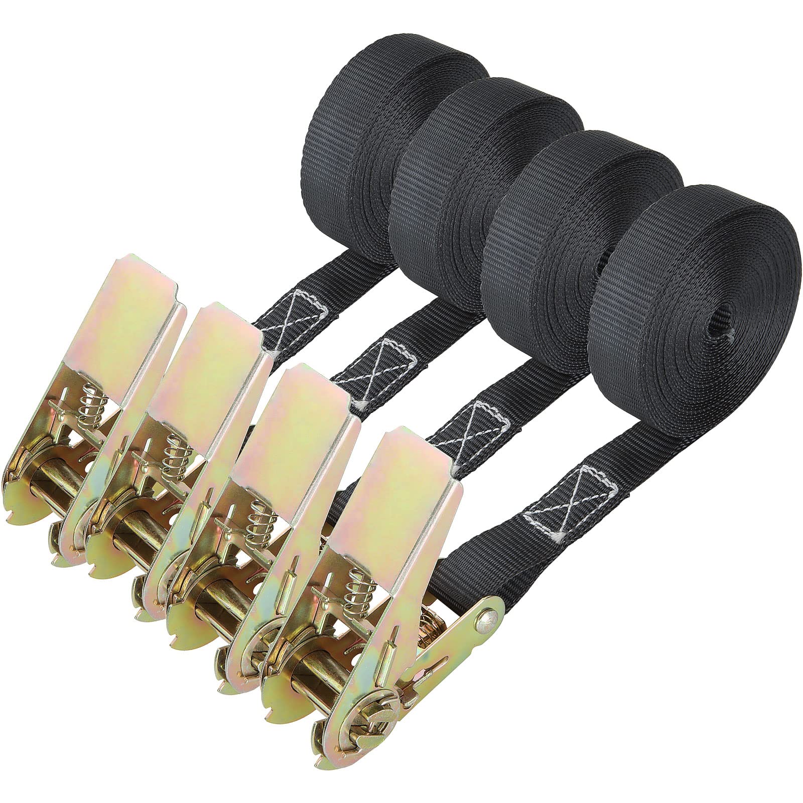 LOLYSIC 4Pcs Heavy Duty Ratchet Straps | 6M Endless Tie Down Belts