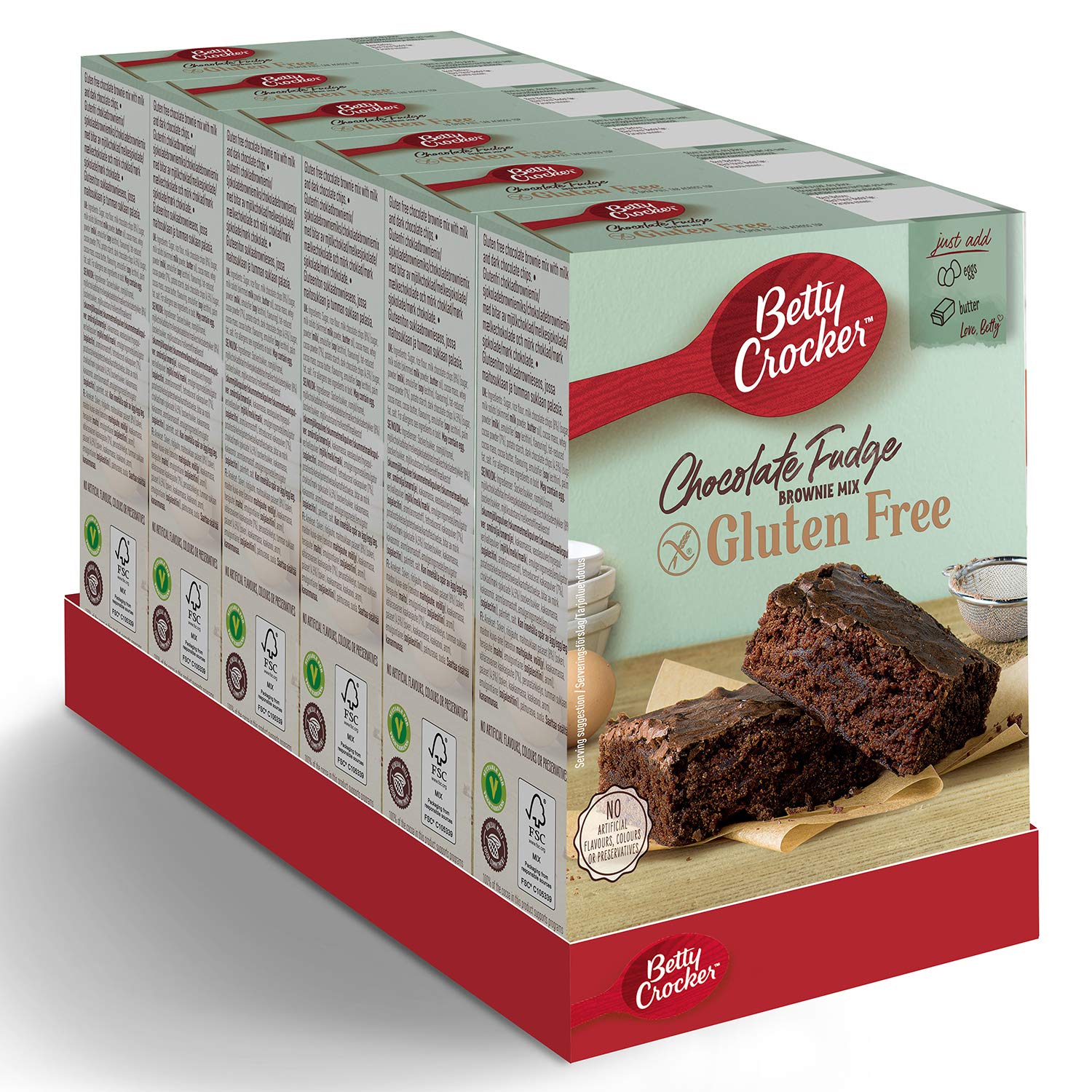 Betty Crocker Gluten Free Chocolate Fudge Brownie Mix, Pack of 6