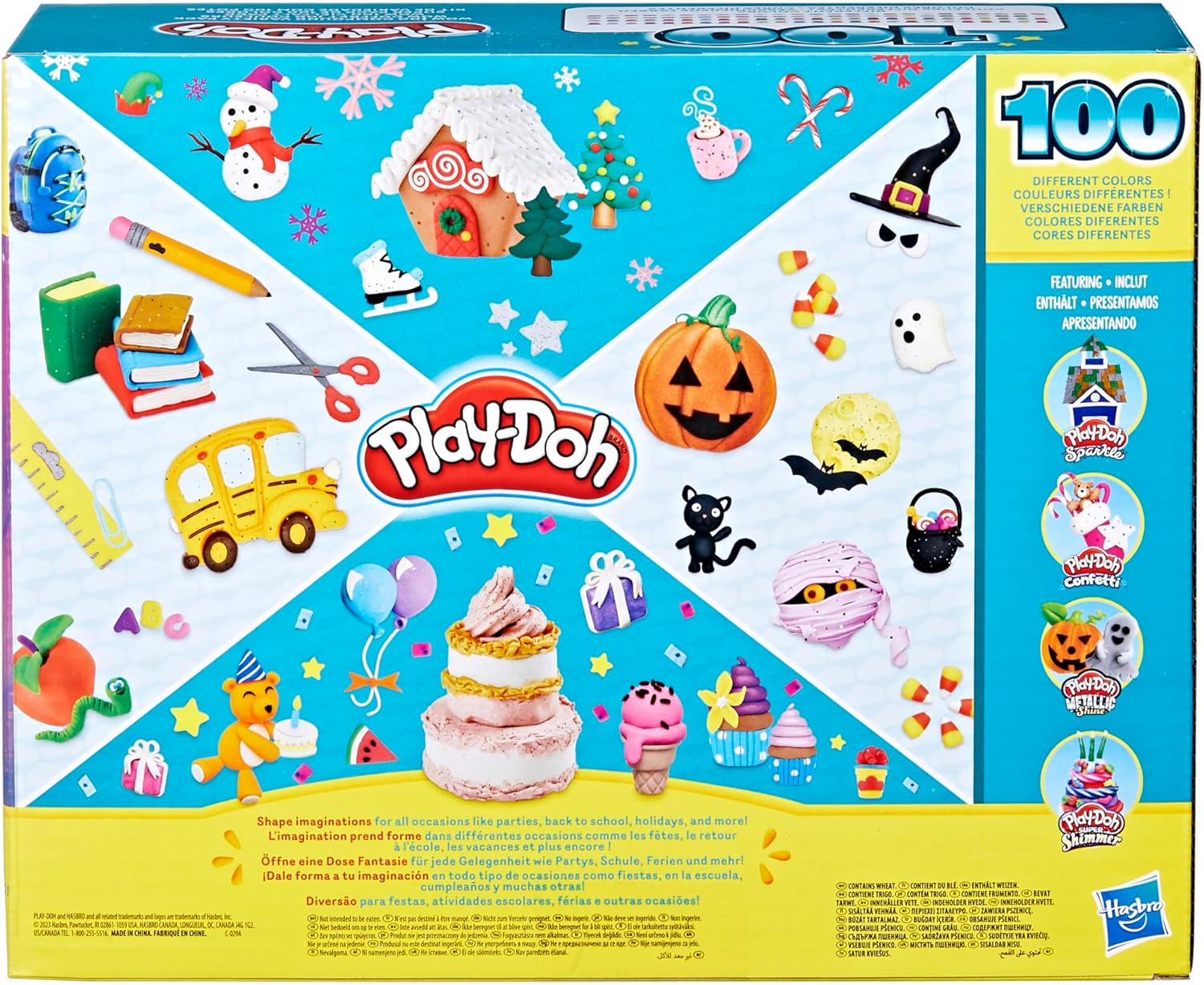 Play-Doh 100-Pack Bulk Modeling Compound - Sparkle, Metallic & Confetti