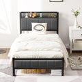 Diahomy 3ft Single Bed Frame | Upholstered Platform Bed with Storage Headboard